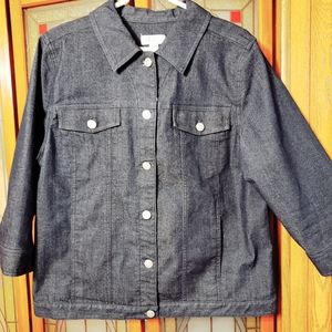 Denim & Co 3/4 sleeve denim jacket size L